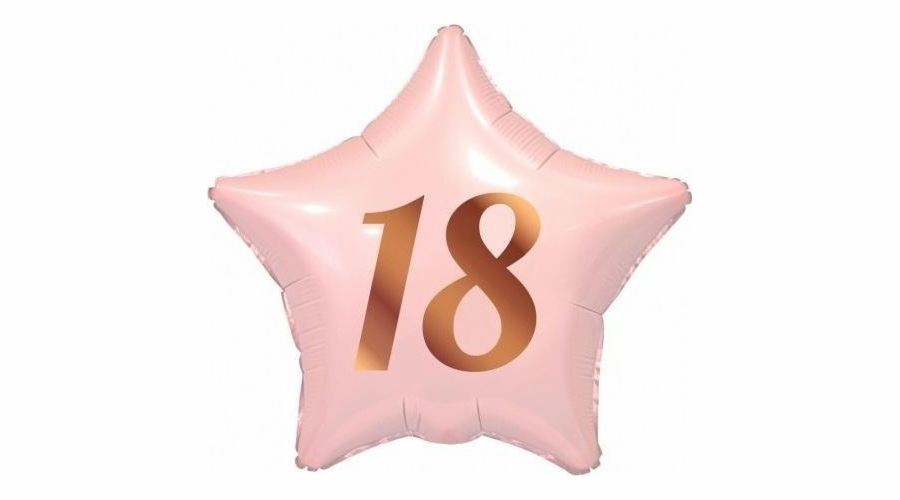 Fóliový balónek B&C 18 star s růžovým potiskem