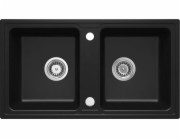 DEANTE 2-CHAMBER GRANITE SINK BLACK ZOR