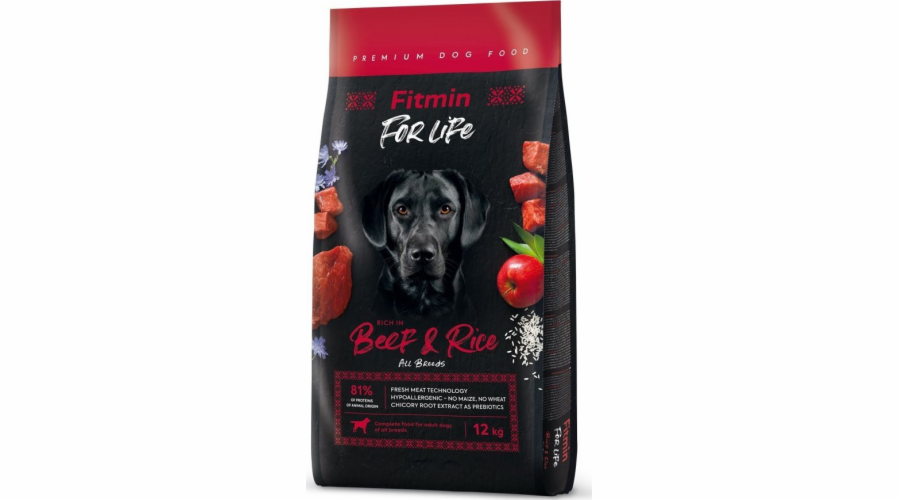 FITMIN Dog for life Beef & Rice - dry d
