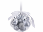 Ozdoba vánoční koule SILVER LIGHT stříbrná 14 ks/4 cm