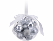 Ozdoba vánoční koule SILVER LIGHT stříbrná 14 ks/4 cm