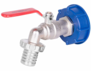 Ventil na IBC nádrž 1 1/4"+plastová redukce 60 mm s výpustí na h