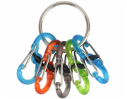 Nite Ize KeyRing + 5x průhledná mikro karabina, mix barev (KRGP-11-R3)