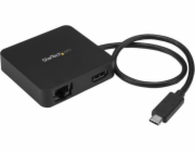 Startech USB C Multiport Adapter, Portable USB-C Mini Dock 4K HDMI Video, Gigabit Ethernet, USB 3.0 Hub (1x USB-A 1x USB-C), USB Type-C Multiport Adapter, Thunderbolt 3 Compatible - USB-C Travel Dock 