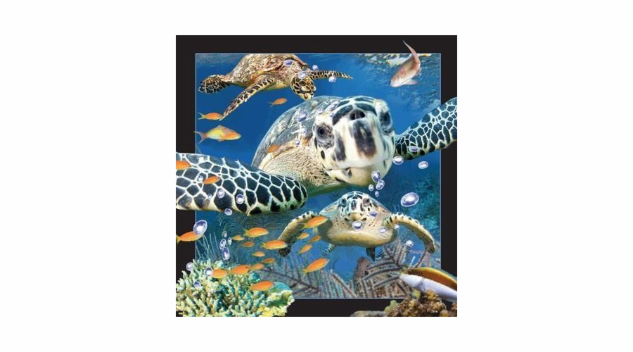 3D pohlednice mořské želvy stojí za to ponechat