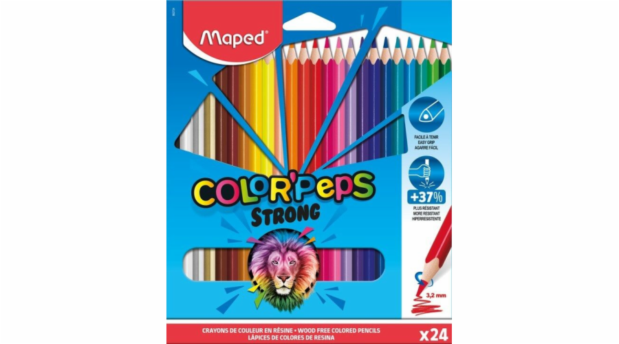 Pastelky Maped Colorpeps Strong, trojúhelníkové, 24 barev