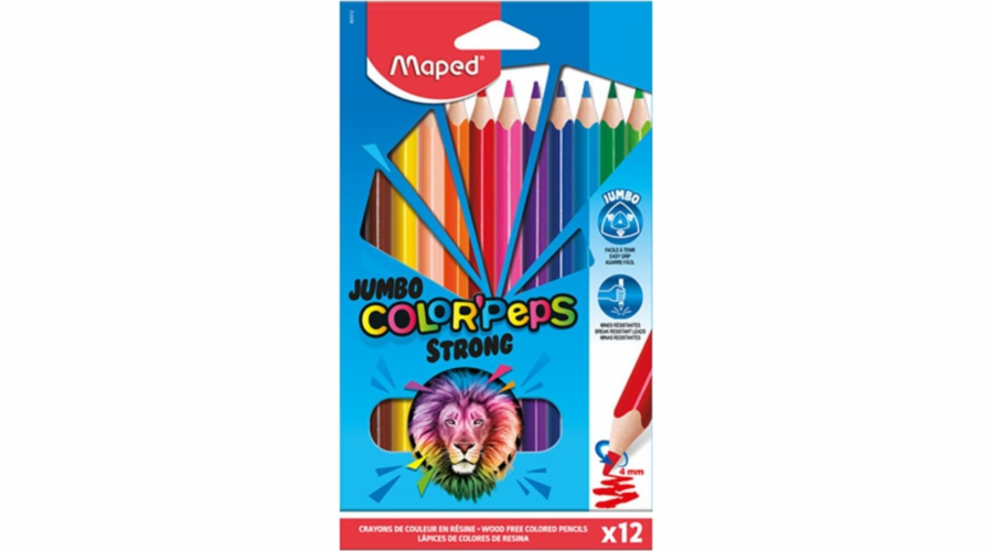 Pastelky Maped Colorpeps Strong Jumbo 12 barev