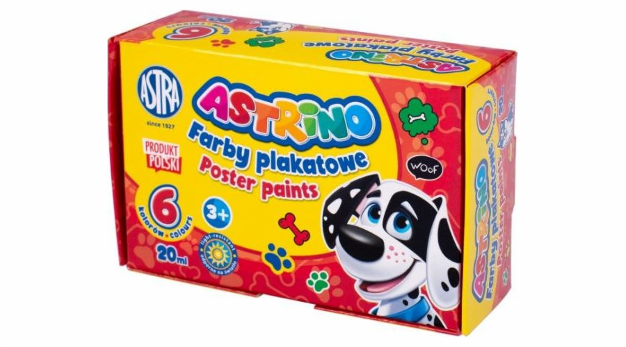 Astra Astrino plakátové barvy 6 barev - 20 ml [balení = 8 ks] Astra FAIR