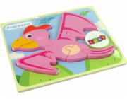 Import leantoys Wooden Puzzle Dinosaur Pterodactyl Pink