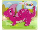Import leantoys Wooden Puzzle Dinosaur Corythosaurus Pink