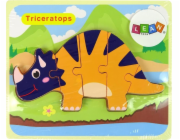 Dřevěné puzzle Dinosauři Triceratops Ankylosaurus Orange