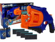 Pistole s pěnovou kazetou LEANToys modrá a oranžová