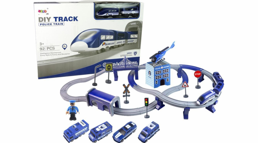 Import leantoys Set Town Police Train Blue 203 km/h
