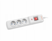 ARMAC přepěťová ochrana Multi M3, 3x zásuvka, FR, vypínač, 5m, šedá