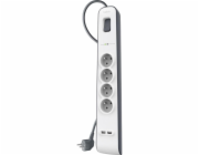 Přepěťová přepěťová lišta Belkin, 4 zásuvky, 2 m, bílá (BSV401ca2M)