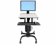 Ergotron WorkFit-C Single HD - Sedící/stojící pracovní stanice - mobilní - hranatý - šedá - černá základna