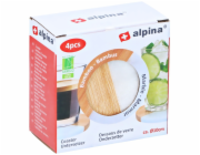 Podtácky dřevěné / mramor sada 4 ks čtverec ED-227023ctve