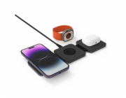 Nabíječka FIXED MagFlex 3v1 s podporou MagSafe, 15W+5W+2.5W, skládací, šedá