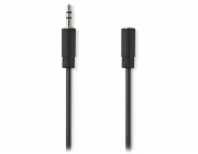 NEDIS prodlužovací stereo audio kabel s jackem/ zástrčka 3,5 mm - zásuvka 3,5 mm/ černý/ bulk/ 1m