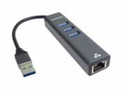PREMIUMCORD Adaptér USB3.0 - LAN RJ45 ETHERNET 10/100/1000 MBIT + 3x USB3.0 port