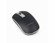 Gembird Myš MUSW-4B-06, bezdrátová, USB nano receiver, černo-stříbrná