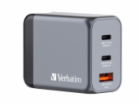 Verbatim cestovní adaptér GNC-65, GaN zástrčka, 2xUSB-C P...