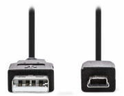 NEDIS kabel USB 2.0/ zástrčka USB-A - zástrčka USB Mini-B 5 pinů/ černý/ bulk/ 3m