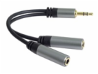 PremiumCord rozdvojka HQ 3,5mm Jack Male - 2x Jack Female...