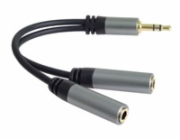 PremiumCord rozdvojka HQ 3,5mm Jack Male - 2x Jack Female 15cm