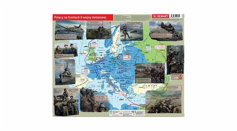 Puzzle Demart Frame - Poláci na frontách 2. světové války.