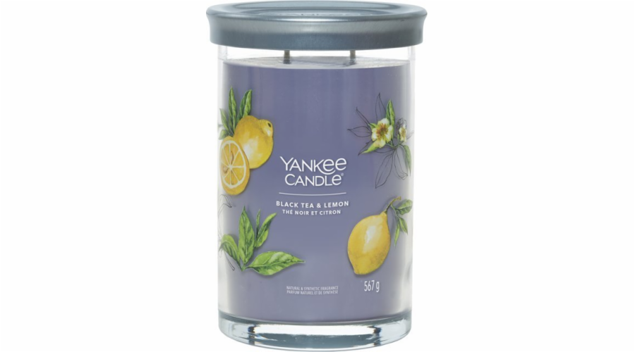 Svíčka ve skleněném válci Yankee Candle, Černý čaj s citrónem, 567 g