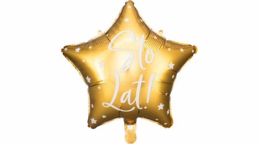 Party Deco Foil balónek Happy Birthday!, 40 cm, zlatý
