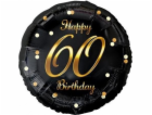 Fóliový balónek B&C Happy 60 Birthday, černo-zlatý
