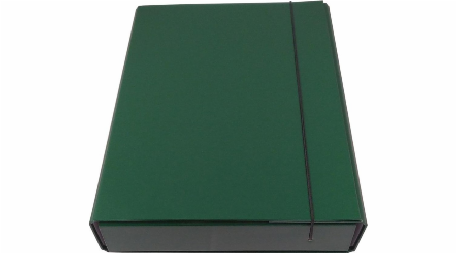 Zelená krabicová složka s gumičkou
