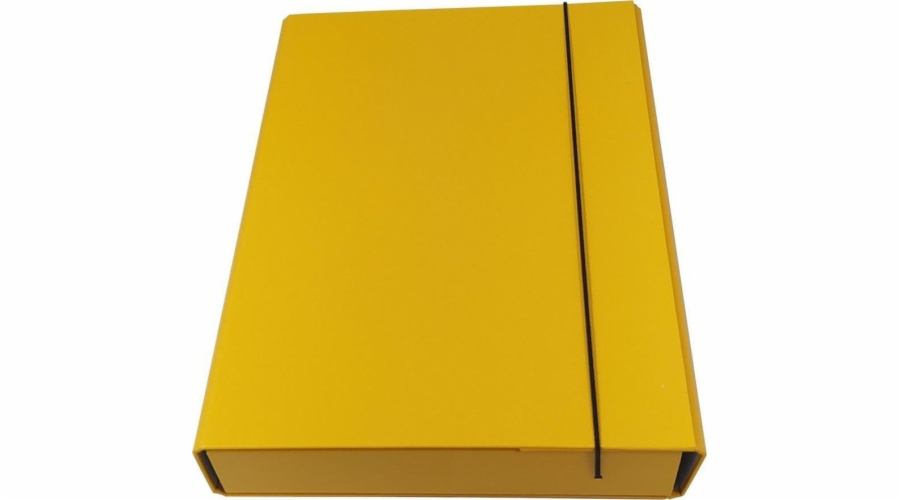 Žlutá krabicová složka s gumičkou