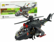 Leantoys Import Helicopter Obrovská křídla Světla Černá Zvuk Otáčí se