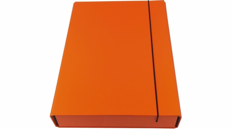 Oranžová krabicová složka s gumičkou