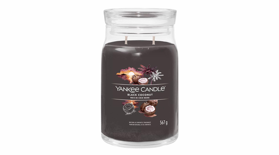 Svíčka ve skleněné dóze Yankee Candle, Černý kokos, 567 g