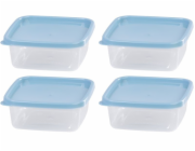 Dóza na potraviny 600 ml čtverec Lunchbox set 4 ks