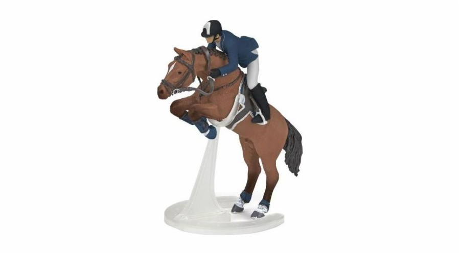 Figurka Papo Figurka Kůň skákající s jezdcem (401333)