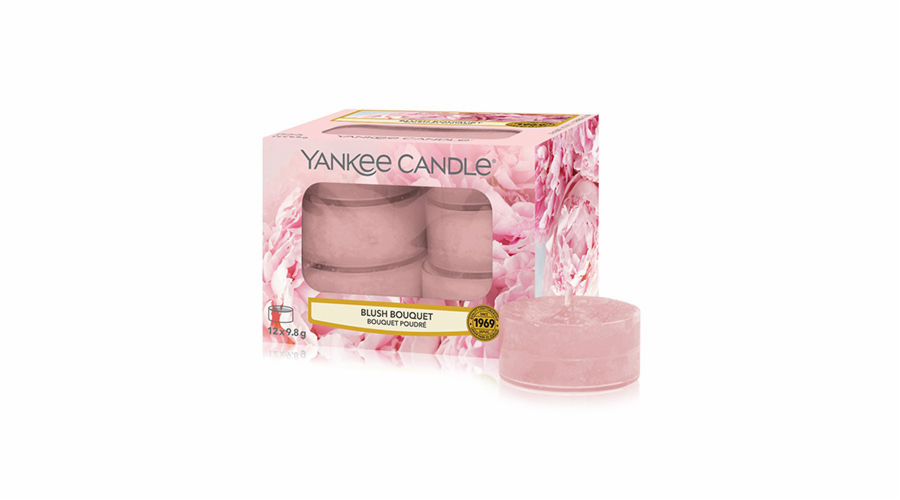 Svíčky čajové Yankee Candle, Růžolící kytice, 12 ks