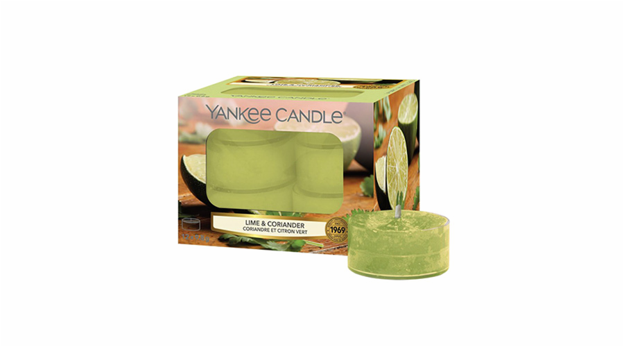 Svíčky čajové Yankee Candle, Limetka a koriandr, 12 ks