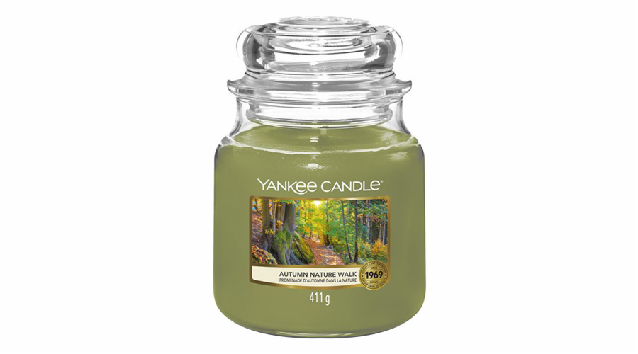 Svíčka ve skleněné dóze Yankee Candle, Podzimní procházka v přírodě, 410 g