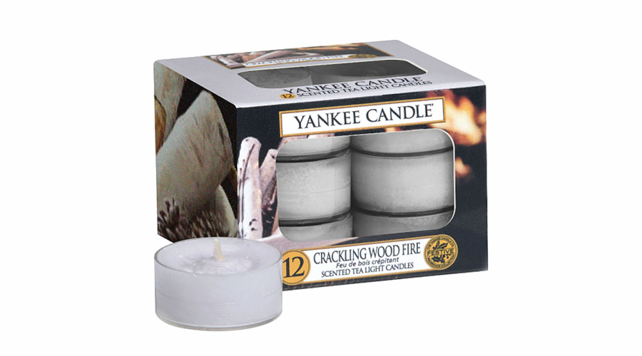 Svíčky čajové Yankee Candle, Praskající oheň, 12 ks