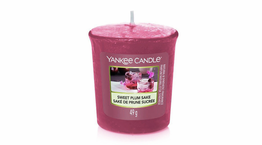 Svíčka Yankee Candle, Sladké švestkové saké, 49g
