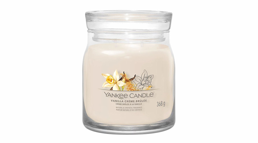 Svíčka ve skleněné dóze Yankee Candle, Vanilkové creme brulee, 368 g