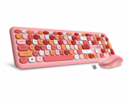 Set klávesnice + myš Connect IT FASHION combo bezdrátová růžová (+1x AAA +1x AA baterie zdarma), CZ + SK layout