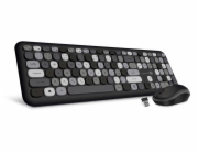 CONNECT IT Set Klávesnice+myš FASHION combo, bezdrátová, (+1x AAA +1x AA baterie zdarma), CZ + SK layout, černo-šedá