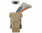 NEDIS serial adaptér/ zásuvka D-SUB 9-Pin - zásuvka RJ45/ pooniklovaný/ slonovinová kost/ blistr