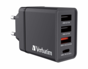 Nabíječka Verbatim 30W, 1x USB-C, 3x USB-A